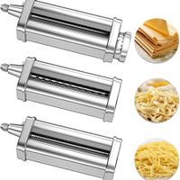 3 PCS Pasta Dough Roller Fettuccine Spaghetti Pasta Maker Attachment for Kitchenaid Stand Mixers Machine Mixer Not Included