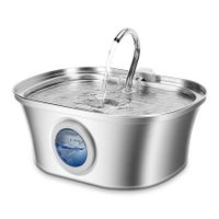 Cat Water Fountain with Water Level Window, 3.2L Stainless Steel Automatic Pet Water Fountain, Dog Water Dispenser