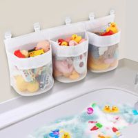 Bath Toy Storage Bag,Hanging Bath Toy Storage Net Mesh Bag,Toy Storage and Sorting Great for Bathroom Organizer Color White