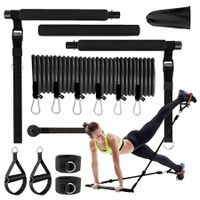 Pilates Equipment Training Equipment For Home With Resistance Bands Multifunctional Pilates Bar For Women,Home Training,Yoga,Pilates Color Black