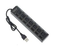 7 Ports USB Hub With ON/OFF Switch Black