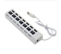 7 Ports USB Hub With ON/OFF Switch White