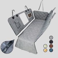Dog Car Seat Cover for Back Seat, Waterproof and Nonslip Pet Car Seat Cover with Mesh Window for Cars Trucks and SUVs, Grey