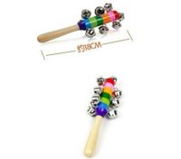 Rainbow bell wooden baby colorful kids toy musical instruments hand power