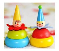 Lovely goki Clown Spinning Gasing Woodiness Gyroscope Baby Toys Kids Toys