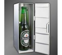 Mini USB PC Fridge Freezer Refrigerator Beverage Drink Cans Warmer Cooler Silver