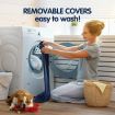 Pet Heated Mat Dog Heating Pad Cat Puppy Electric Heater Blanket Heat Bed Waterproof Cover 65x40cm Blue