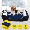 Pet Heated Mat Dog Heating Pad Cat Puppy Electric Heater Blanket Heat Bed Waterproof Cover 65x40cm Blue