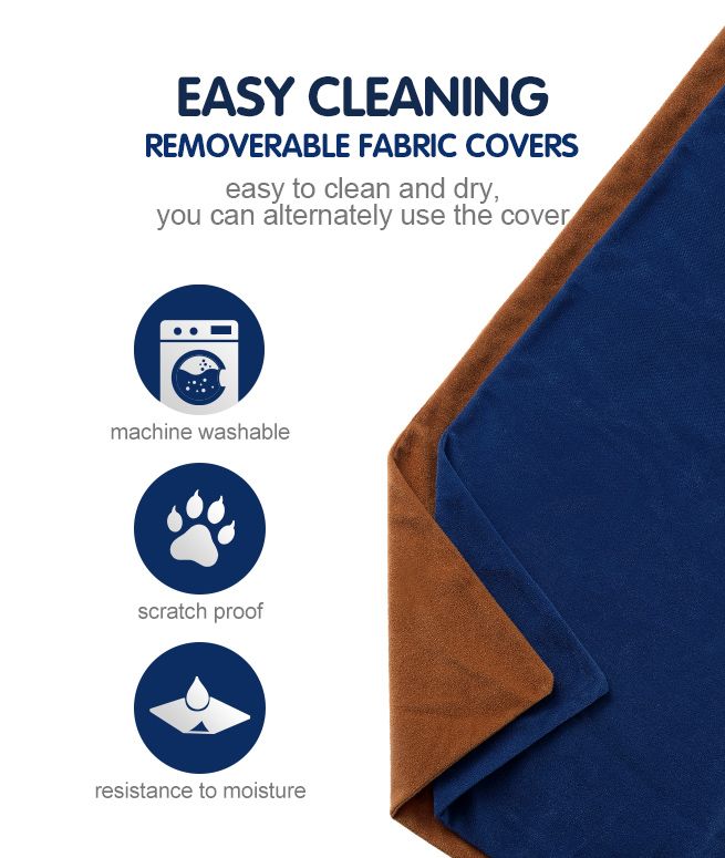 Pet Heated Mat Dog Heating Pad Cat Puppy Electric Heater Blanket Heat Bed Waterproof Cover 65x40cm Blue