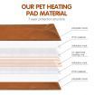 Pet Heating Pad Dog Cat Electric Heated Mat Puppy Heater Blanket Heat Bed Waterproof Cover 65x40cm Brown