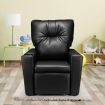 Kidbot Kids Recliner Sofa Armchair Children Lounge Chair PU Soft Couch w/Cup Holder -Black