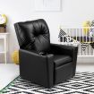 Kidbot Kids Recliner Sofa Armchair Children Lounge Chair PU Soft Couch w/Cup Holder -Black