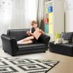 Kidbot Kids 2 Seater Sofa Couch Armchair Children Lounge Chair Double w/Footstool - Black