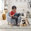 Kidbot Kids Sofa Armchair Children Lounge Chair Linen Fabric Tufted Soft Couch Single