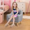 Kidbot Kids Sofa Armchair Children Lounge Chair Linen Fabric Tufted Soft Couch Single