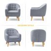 Kidbot Kids Sofa Armchair Children Lounge Chair Linen Fabric Tufted Soft Couch Single