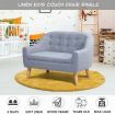 Kidbot Kids Sofa Armchair Children Lounge Chair Linen Fabric Tufted Soft Couch Double