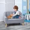 Kidbot Kids Sofa Armchair Children Lounge Chair Linen Fabric Tufted Soft Couch Double