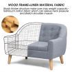 Kidbot Kids Sofa Armchair Children Lounge Chair Linen Fabric Tufted Soft Couch Double
