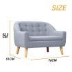 Kidbot Kids Sofa Armchair Children Lounge Chair Linen Fabric Tufted Soft Couch Double