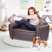 Kidbot Kids Toddler 2 Seater Sofa Children Couch Lounge Chair PVC Leather Armchair Double w/Storage Space
