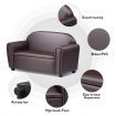 Kidbot Kids Toddler 2 Seater Sofa Children Couch Lounge Chair PVC Leather Armchair Double w/Storage Space