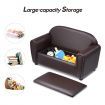 Kidbot Kids Toddler 2 Seater Sofa Children Couch Lounge Chair PVC Leather Armchair Double w/Storage Space