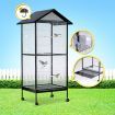 Large Bird Cage Parrot Pet House Canary Budgies Home Aviary Perch Indoor Outdoor Stand Alone Apex Roof & Wheels 185cm