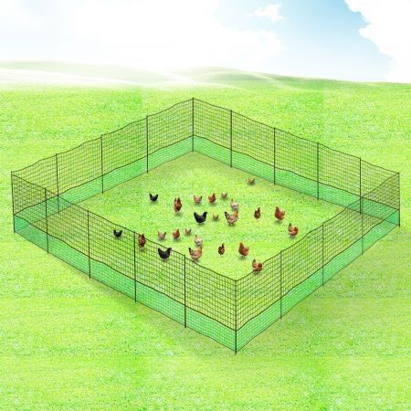 Chicken Coop Cage Pen Run Hen House Chook Fence Poultry Enclosure Mesh Net  Hutch Habitat Netting Yard Farm Fencing 3000x125CM