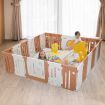 Baby Playpen Enclosure Barrier Kids Fence Room Safety Gates Child Interactive Activity Centre Toddler Play Yard 22 Panels
