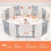 ABST 18 Sided Foldable Panel Baby Playpen Interactive Baby Room Kids Safety Gates Bear