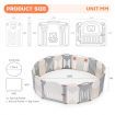 ABST 18 Sided Foldable Panel Baby Playpen Interactive Baby Room Kids Safety Gates Bear