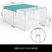 Cat Enclosure Pet Dog Playpen Rabbit Chicken Cage Puppy Fencing Pen Foldable Outdoor Indoor Portable Fabric Cover Metal 2.2M