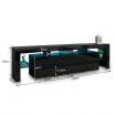 200cm TV Stand Cabinet LED Entertainment Unit Wood Storage Furniture w/2 Drawers & 2 Doors - Black