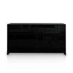 Modern 6 Drawer Chest Dresser High Gloss Storage Cabinet Wood Bedroom Furniture - Black