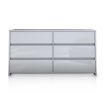 Modern 6 Drawer Chest Dresser High Gloss Storage Cabinet Wood Bedroom Furniture - White