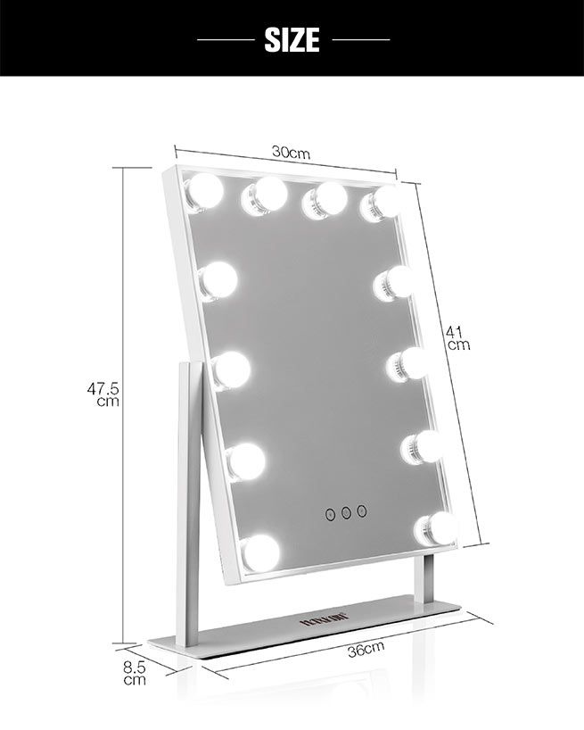 Makeup Mirror 12 LED Lights Maxkon Hollywood Style Vanity Mirror w/Touch Control BestDeals.co.nz