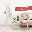 White Metal Coat Tree Hanger Stand Hat Rack Holder Entryway Bedroom 9 hooks-180cm