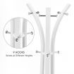 White Metal Coat Tree Hanger Stand Hat Rack Holder Entryway Bedroom 9 hooks-180cm