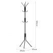 180cm Metal Coat Rack Entryway Hat Hanger Stand Tree Coat Holder-Black