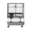 Rabbit Hutch Cat Cage Pet Ferret Bunny House Small Animal Crate Guinea Pig Indoor Outdoor Metal on Wheels