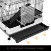 Rabbit Hutch Cat Cage Pet Ferret Bunny House Small Animal Crate Guinea Pig Indoor Outdoor Metal on Wheels