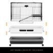 Rabbit Hutch Cat Cage Pet Ferret Bunny House Small Animal Crate Guinea Pig Indoor Outdoor Metal on Wheels