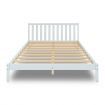 Wooden Bed Frame Queen Size Mattress Base Pine Platform Bedroom Furniture - White