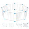 White Wooden Baby/Pet Playpen 8 Panels Lockable Door Adjustable Shape
