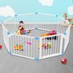 White Wooden Baby/Pet Playpen 8 Panels Lockable Door Adjustable Shape