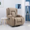 Electric Massage Chair Linen Fabric Recliner Sofa Lift Motor Swivel Armchair 8 Point Heating Seat