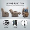 Electric Massage Chair Linen Fabric Recliner Sofa Lift Motor Swivel Armchair 8 Point Heating Seat