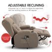 Electric Massage Chair Linen Fabric Recliner Sofa Lift Motor Swivel Armchair 8 Point Heating Seat
