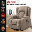 Electric Massage Chair Linen Fabric Recliner Sofa Lift Motor Swivel Armchair 8 Point Heating Seat